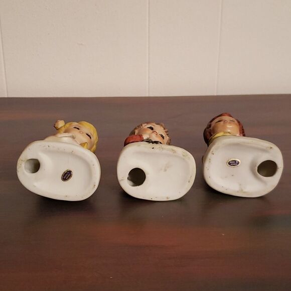 Vintage Lot of 3 Boy/Girl Wide Eyes Porcelain Bisque Figurines - Picture 13 of 13